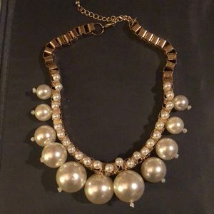 Gold Faux Pearl Necklace